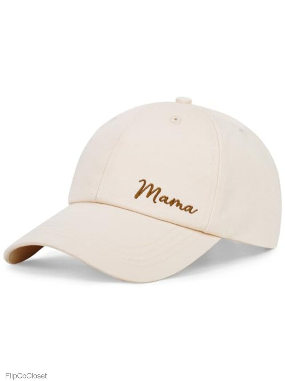 Beige Mama Baseball Cap for Women Adjustable Washed Cotton